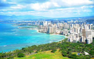 Scenic view of Honolulu, Hawaii, home to Hawaii Medical College offering healthcare education and training programs.